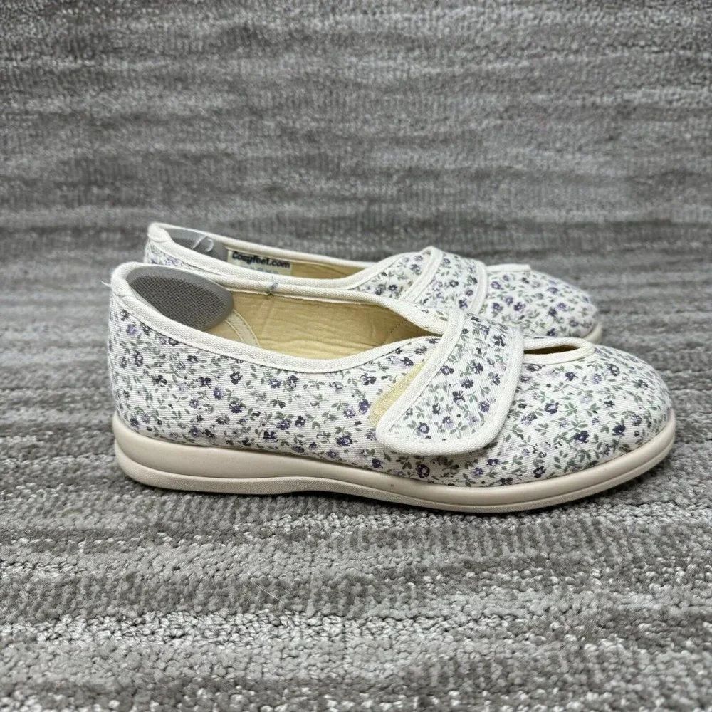 Cosyfeet  Women’s Slippers For Swollen Feet Size 7 US 5 UK Flower Pattern